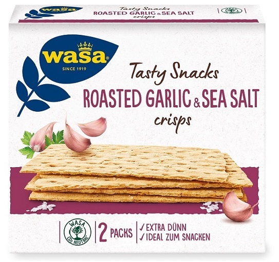 Crisps Wasa ajo tostado y sal de mar 190g