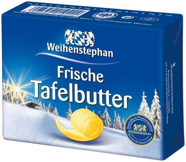 Frische Butter Weihenstephan 250g *** Gekühlt ***