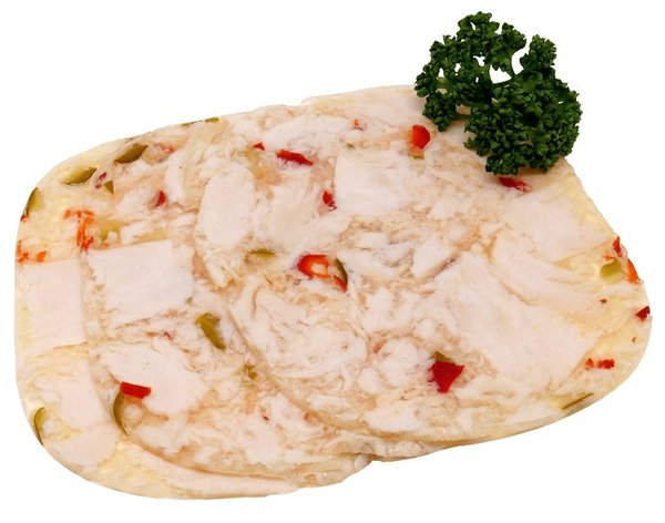 Filete de pollo con pimiento y pepinillo en gelatina (Sülze) 200g *Refrigerado*