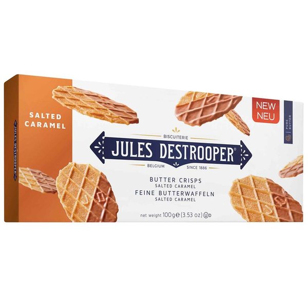 Jules Destrooper gofres crujientes de mantequilla con caramelo salado 100g